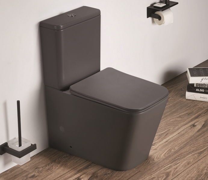 Унитаз компакт Ceramalux NС темно-серый матовый 2170AXMDH (детальная фотография)