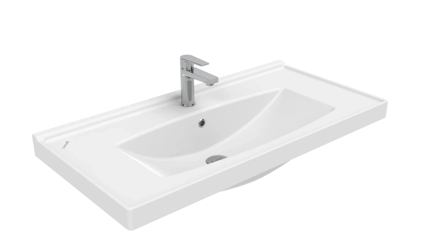 Раковина Creavit Sera 100 см белая TF200-00CB00E-0000 (детальная фотография)