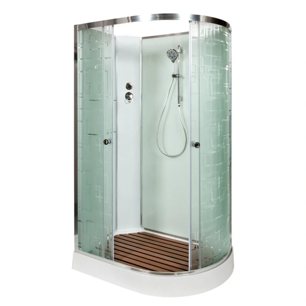 Душевая кабина Deto EM 110x80 см без крыши EM1511LN (детальная фотография), со средним поддоном
