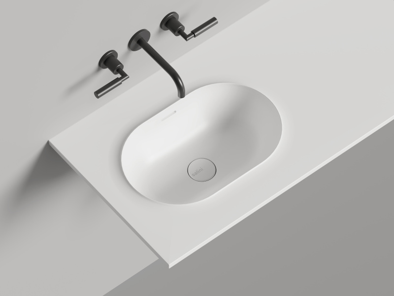 Раковина Salini Onda Edge Oval 200 см белый матовый 14022041MN (детальная фотография), белые