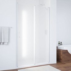 Душевая дверь профиль белый стекло сатин Vegas-glass
