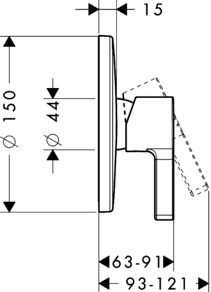 Смеситель для душа Hansgrohe Metris S 31665000 хром (детальная фотография), для душа