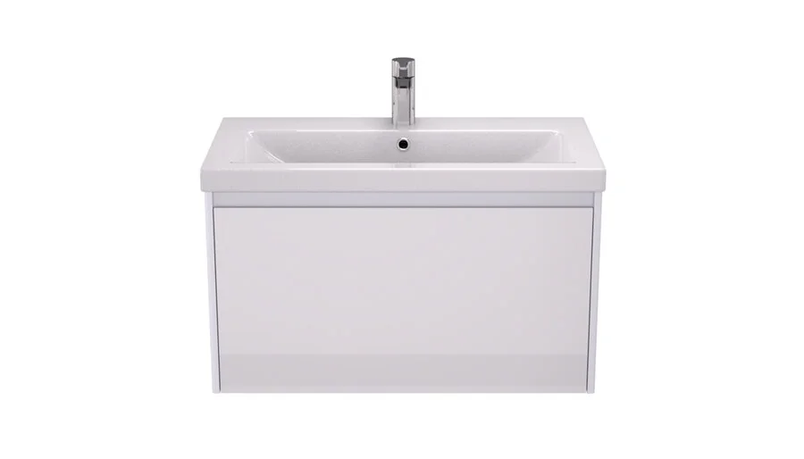 Тумба под раковину подвесная Velvex Klaufs 80 см белая tpKLA.80.1Y-616.216 (детальная фотография), современная, hi-tech