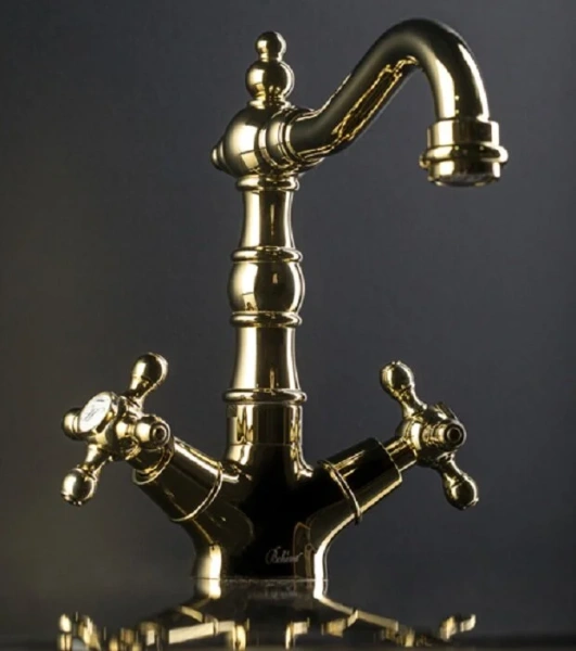 Смеситель для раковины Boheme Tradizionale Oro высокий 292 (детальная фотография), классические, ретро, с элементами керамики