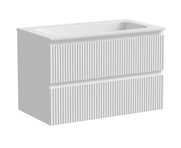 Тумба под раковину подвесная Sancos Snob R 80 см bianco SNR80W (детальная фотография)