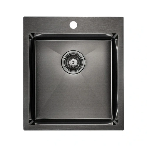 Мойка для кухни Paulmark Favor 45 вороненая сталь - фото 2