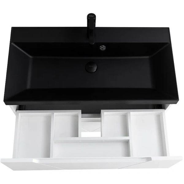 Тумба под раковину подвесная BelBagno Vittoria 100 см bianco lucido покрытие эмаль VITTORIA-1000-2C-SO-BL (детальная фотография), 100 см