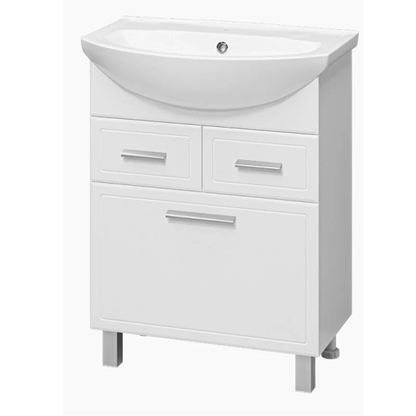 Тумба для раковины с 2 ящиками и бельевой корзиной Misty Стелла Э-СТе01065-01К2Я (детальная фотография), по запросу index_1