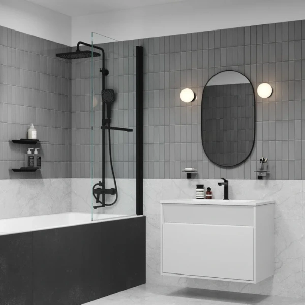 Смеситель для раковины IDDIS Parker черный матовый PARBL00i01 (детальная фотография), современные, hi-tech