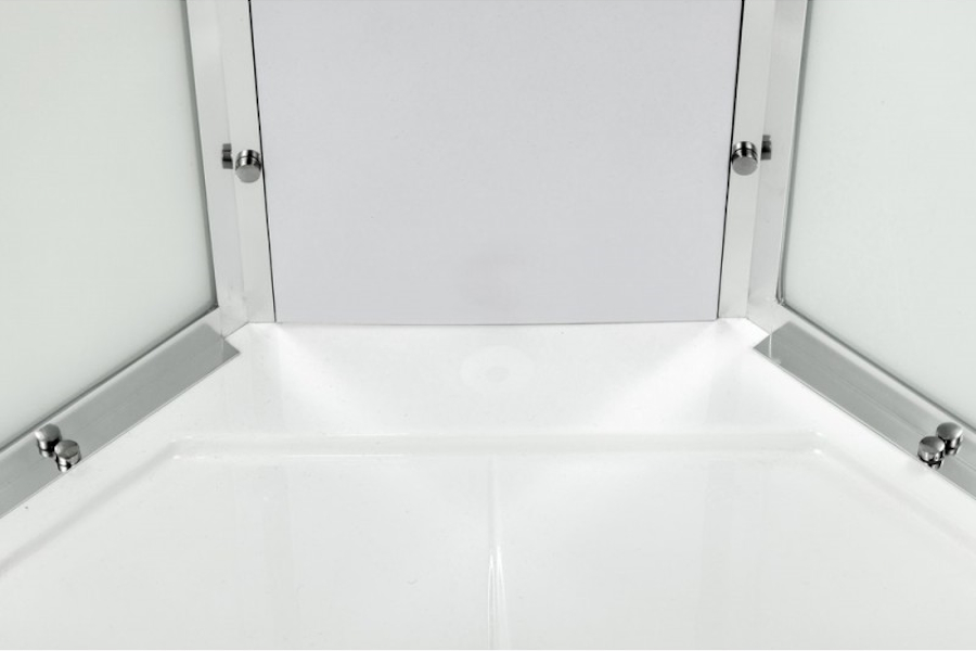 Душевая кабина Deto L 90x90 см без крыши L990N (детальная фотография), угловые, недорогие, для дачи, без гидромассажа, без крыши, с сиденьем