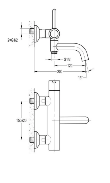 Смеситель для ванны Cezares Eco хром ECO-VD-01 (детальная фотография), для ванны