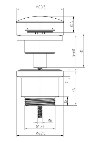 Донный клапан Lemark хром LM8500C (детальная фотография), в наличии