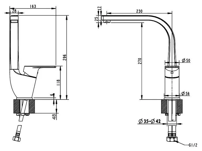Смеситель для кухни  Bravat Line F75299C-2 (детальная фотография), для кухни