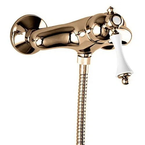 Смеситель для душа Cezares Margot бронза, ручка белая - фото 4
