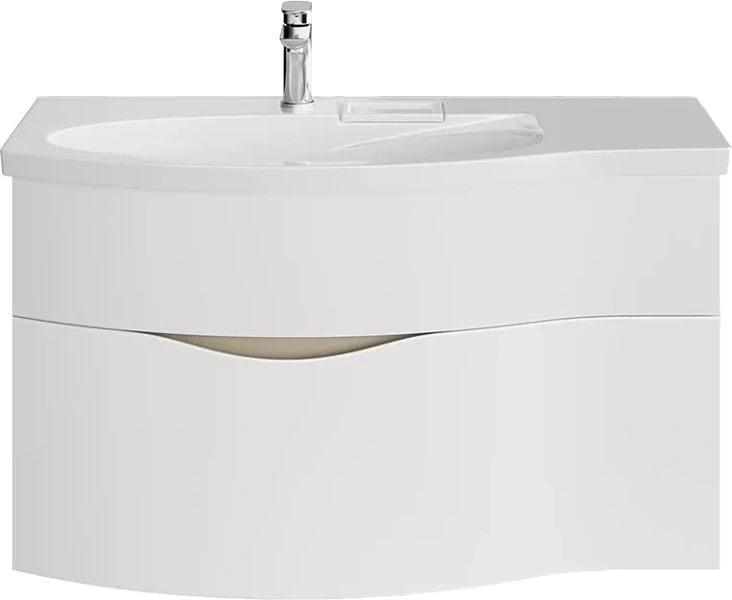 Тумба под раковину подвесная Kerama Marazzi Riva 100 cм левая RV.100Lh\WHT.M (детальная фотография), белая