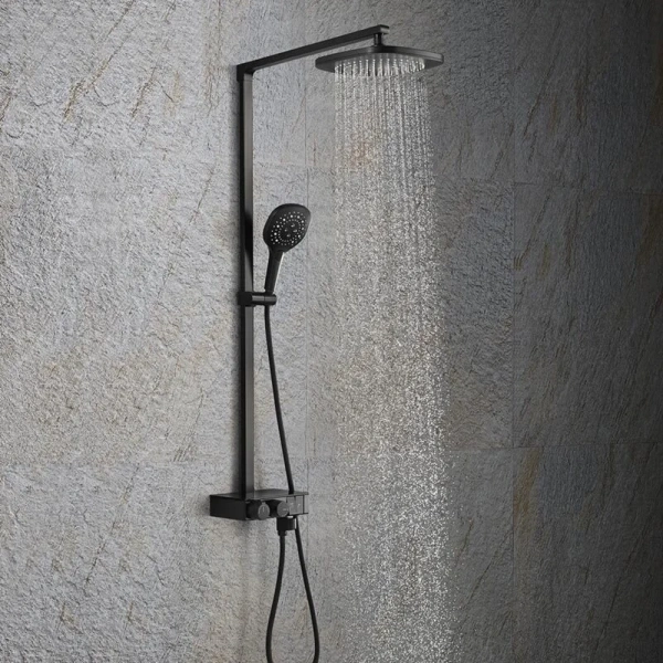 Душевая стойка Black&White Universe черная матовая 7855ВU (детальная фотография)