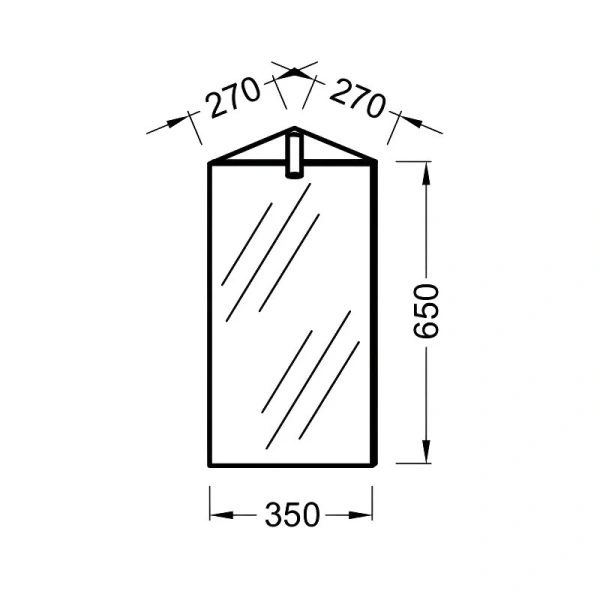 Зеркальный шкаф с подсветкой Jacob Delafon Odeon Up 27 см угловой EB870-NF (детальная фотография), по запросу