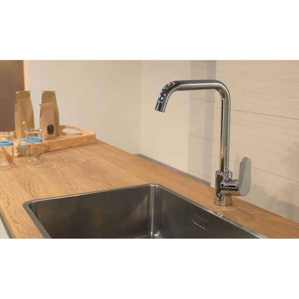 Смеситель для кухни Hansgrohe Focus однорычажный, хром 31820000 (детальная фотография), высокие, из латуни, округлая форма