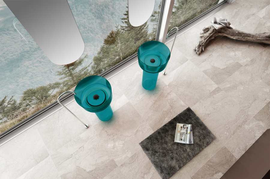 Раковина напольная Abber Kristall 45 см бирюзовая AT2702Aquamarin (детальная фотография), другие