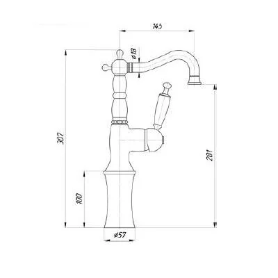 Смеситель для раковины Migliore Oxford тосканская бронза 19117 (детальная фотография), для раковины
