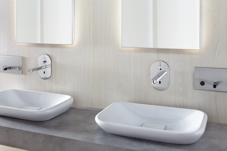 Смеситель для раковины бесконтактный Grohe Eurosmart CE 36315000 (детальная фотография), современные, hi-tech