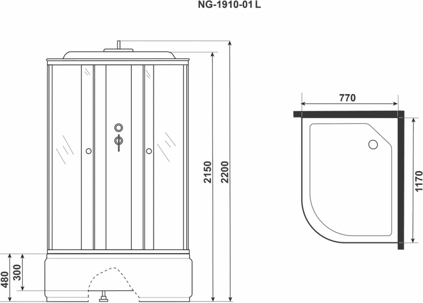Душевая кабина Niagara Ultra 19100134 120х80 см с гидромассажем (детальная фотография), 120х80 index_1