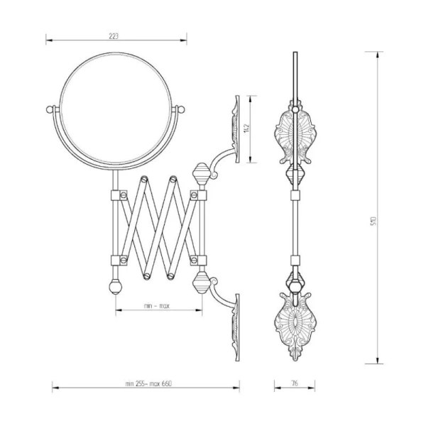 Зеркало Migliore Elisabetta 66 см бронза 16998 (детальная фотография), нет в наличии