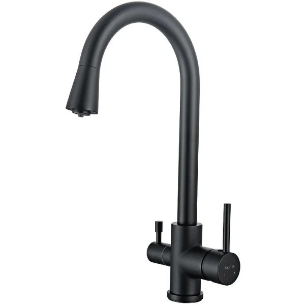 Смеситель для кухни Акватек Вега черный AQ1085MB (детальная фотография)