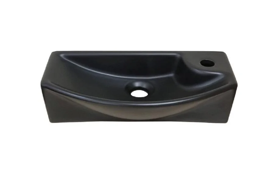 Раковина SantiLine 46 см левосторонняя черная SL-2013LMB (детальная фотография)