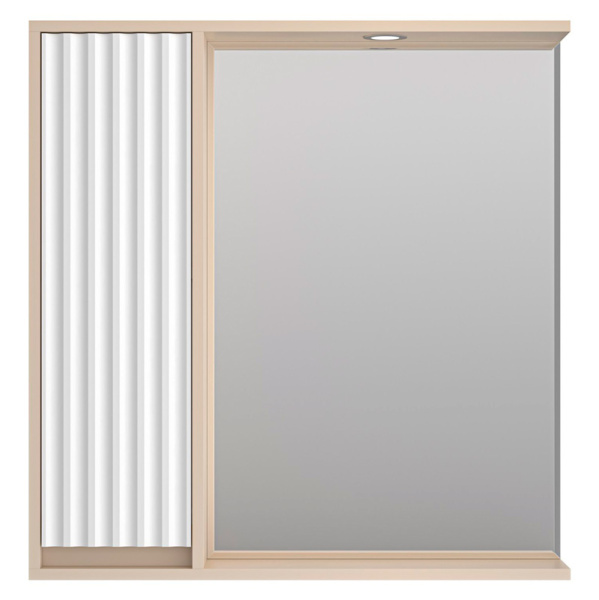 Зеркальный шкаф с подсветкой Brevita Balaton 80 см белый/бежевый, левый BAL-04080-03-01Л (детальная фотография), по запросу