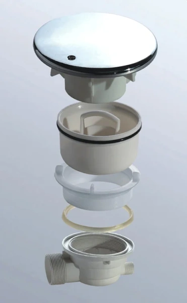 Душевой поддон Cezares Tray 85х85 см с сифоном TRAY-A-A-85-15-W (детальная фотография), низкие до 15 см