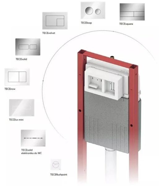 Инсталляция для унитаза Tece TECEbase со смывным бачком 9400440 (детальная фотография), в наличии