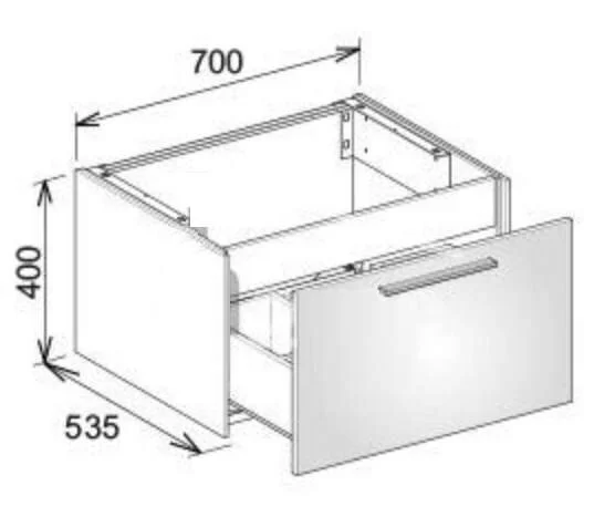 Тумба под раковину, цвет белый глянцевый, Keuco Royal 60 32141 210000 (детальная фотография), по запросу