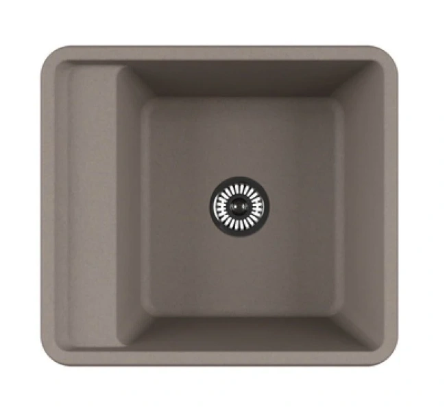 Мойка для кухни Акватон Беллис 57 см серый шелк 1A724932BS250 (детальная фотография), без крыла