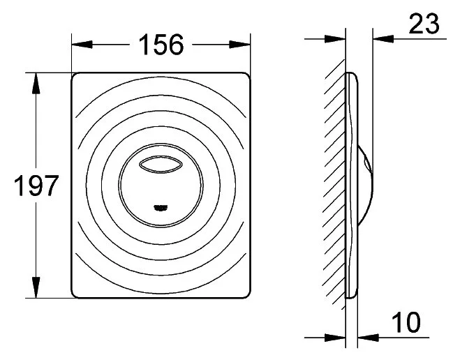 Смывная клавиша, хром, Grohe Surf 38861000 (детальная фотография), нет в наличии index_2