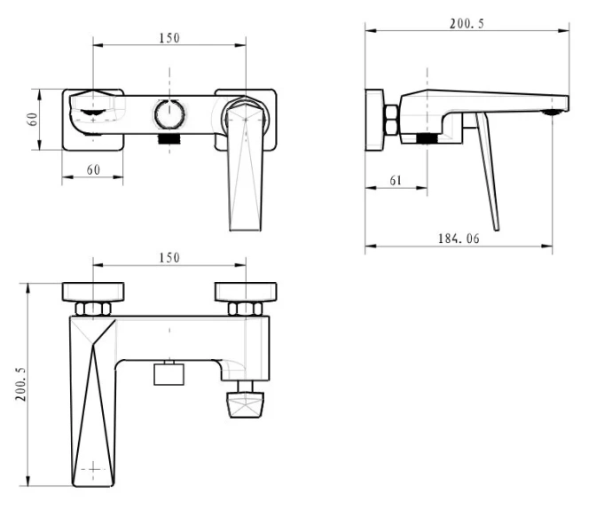 Смеситель для ванны Boheme Venturo белый/хром 373-W (детальная фотография), для ванны