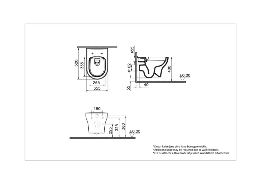 Унитаз с инсталляцией VitrA Zentrum безободковый 9879B003-7200 (детальная фотография), с инсталляцией