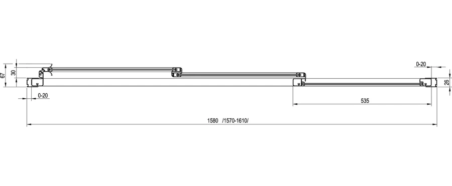 Шторка для ванны, профиль белый, стекло прозрачное, Ravak AVDP3-160 40VS0102Z1 (детальная фотография), в наличии