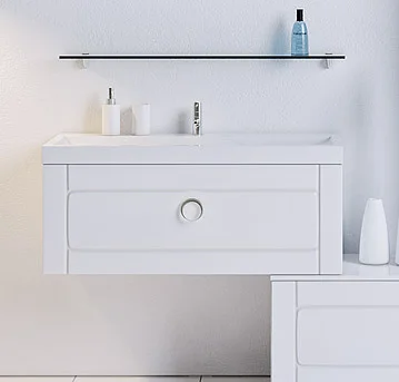 Тумба под раковину подвесная Aqwella Инфинити 100 см белая Inf.01.10/001 (детальная фотография)