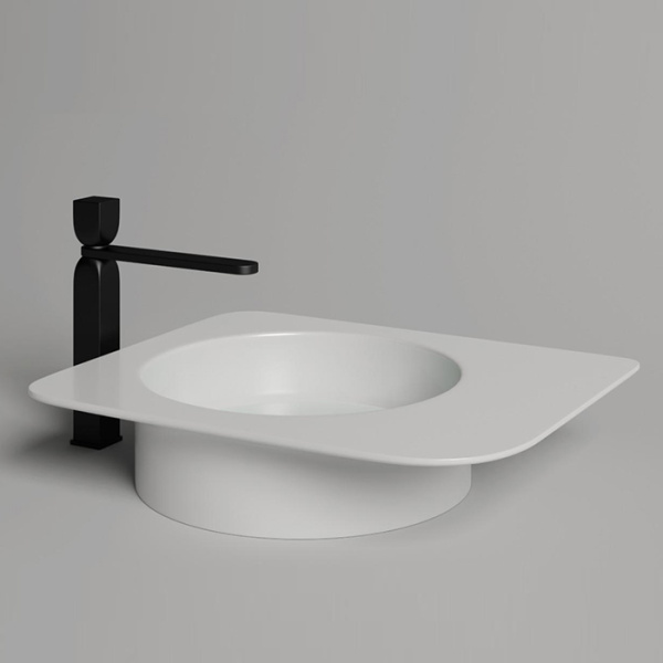 Раковина Salini Ninfea 02 54 см белая матовая 110521M (детальная фотография), современные, hi-tech