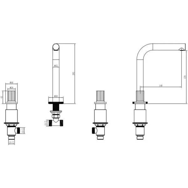 Смеситель для раковины Boheme Aura черный 152-B-A (детальная фотография), для раковины