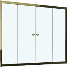 Душевая шторка на ванную профиль бронза стекло прозрачное Vegas-glass