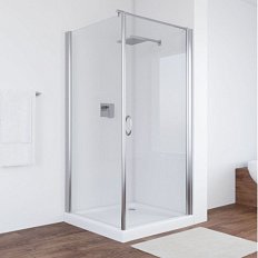 Душевой уголок профиль глянцевый хром стекло прозрачное Vegas-glass