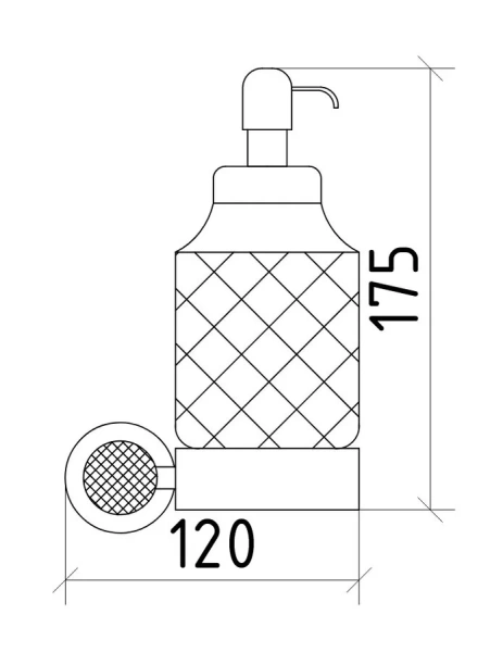 Дозатор для мыла Boheme Royal Cristal бронза, черный кристалл 10932-BR-B (детальная фотография), классические, ретро, с кристаллами swarovski, декорированные