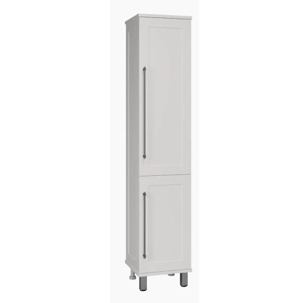 Шкаф-пенал напольный Misty Марта 35 см белый, левый П-Мрт05035-011Л (детальная фотография), с корзиной для белья