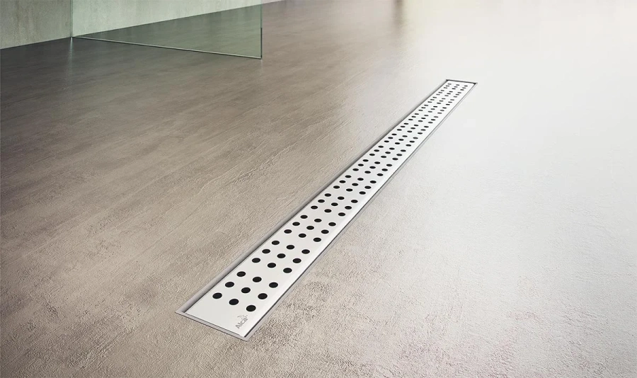 Решетка Alcaplast 30 см хром матовый CUBE-300M (детальная фотография), решетка