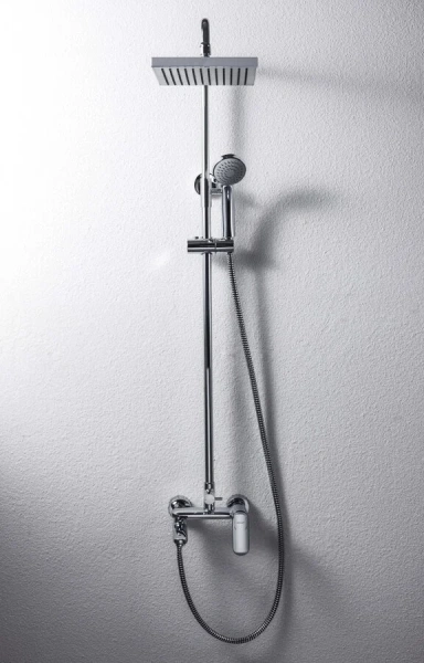 Душевая колонна со смесителем для ванны Bravat Opal F6125183CP-A-RUS (детальная фотография), хром