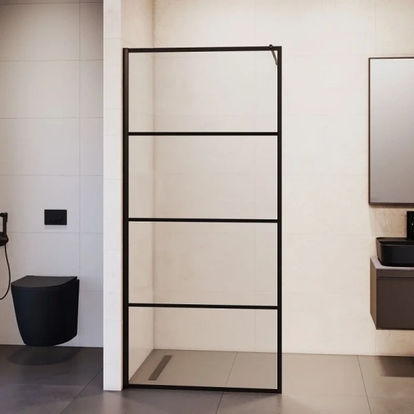 Душевая перегородка RGW Walk In WA-019B 70 см профиль черный 351001970-84 (детальная фотография), 70 см