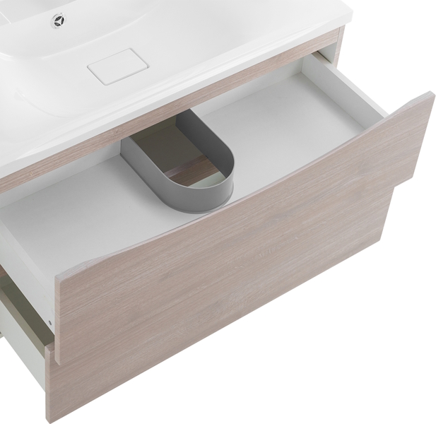 Тумба под раковину подвесная BelBagno Marino 100 см rovere grigio MARINO-1000-2C-SO-RG-P (детальная фотография), бежевая