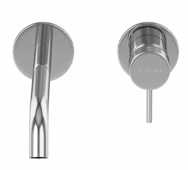 Смеситель для раковины Cezares Leaf LEAF-BLI2-L с тонкой ручкой (детальная фотография), из латуни, округлая форма